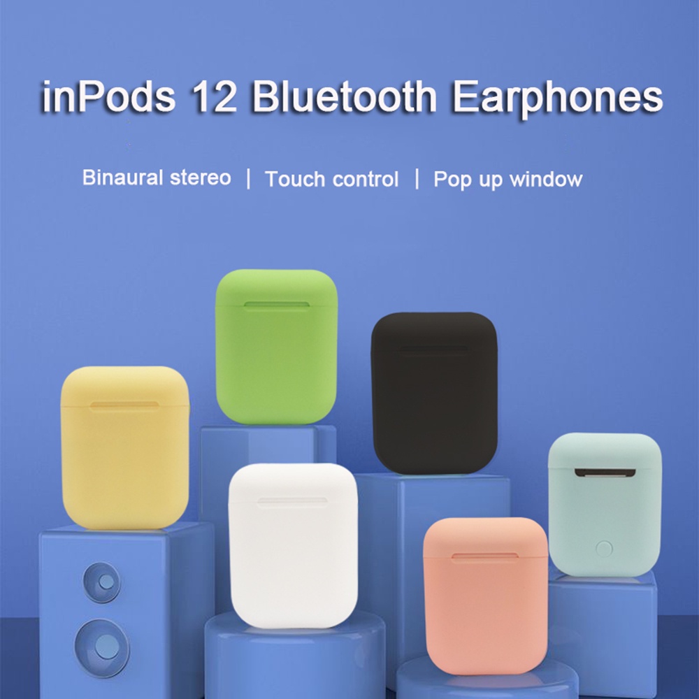 HEADSET BLUETOOTH I12 MACARON EARPHONE BLUETOOTH 5.0 TWINS