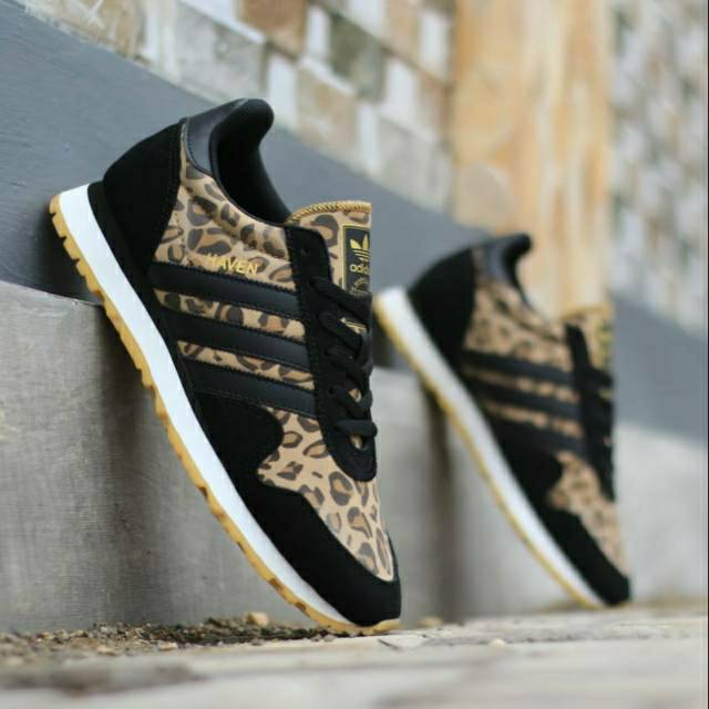 adidas black with leopard