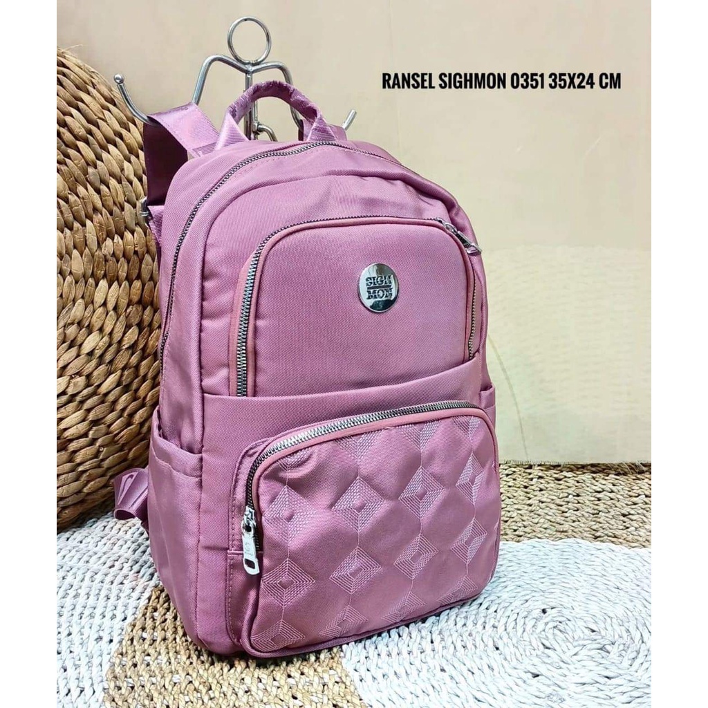 Tas Ransel Sighmon 0351 Size 36x13x26 cm bahan Kanvas. Tas Ransel Wanita Tas Sighmon ORI tas Sighmon Ransel Import Murah Berkualitas Bisa bayar ditempat.!!!!