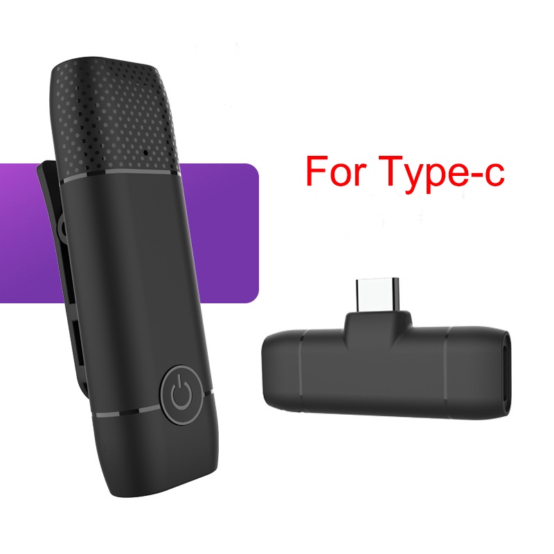 Wireless Lavalier Microphone Portable Audio Video Recording Mic For IPhone Android Live Game Mobile Phone Camera / Mic Wireless Hp Vlog Youtuber Portable Mic for Iphone and Android Smartphone Condenser-M9 TYPE-C