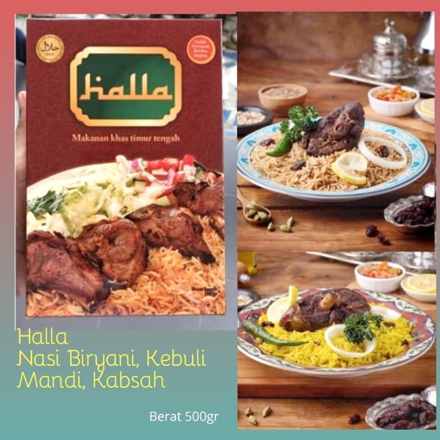 

Halla paket beras & bumbu (Kebuli, Kabsah, Mandhi, Briyani)