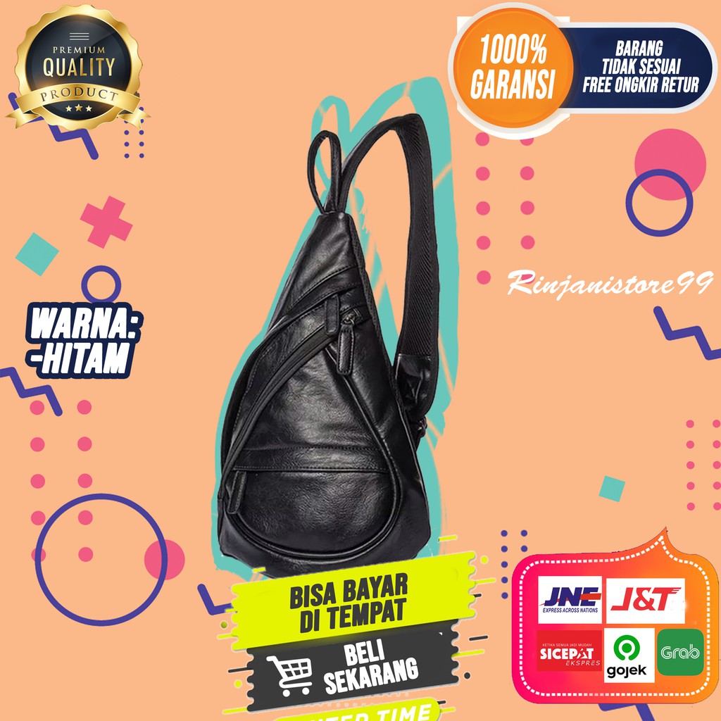 Tas Selempang Kulit Pria Sling Bag Original Branded Tas Slempang Import Asli Murah F102