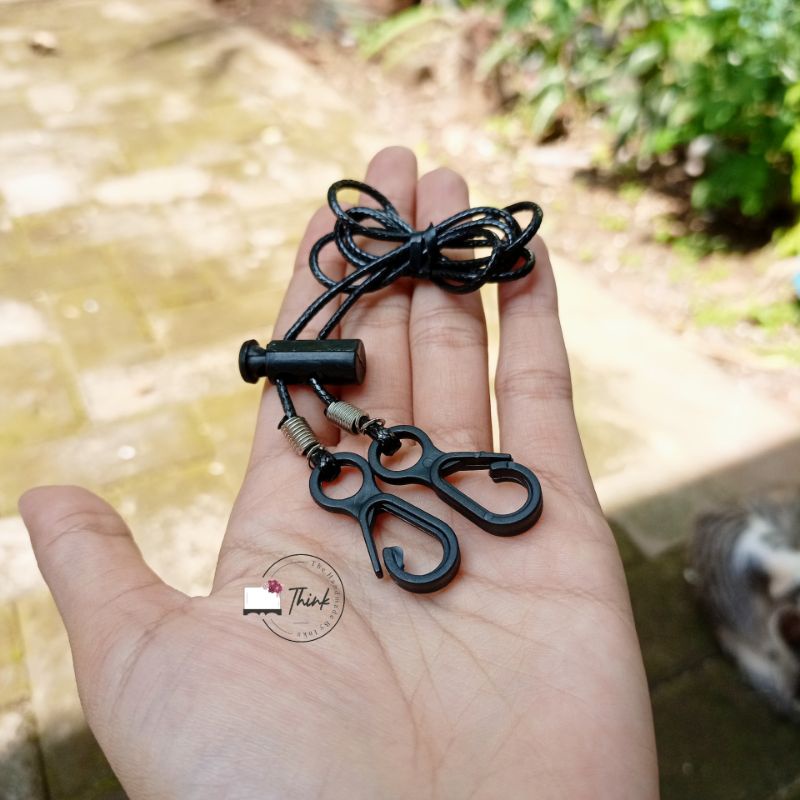 Strap masker 2in1hitam polos