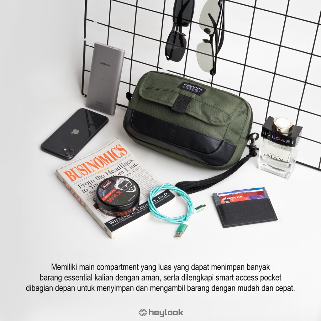 Tas Selempang Pouchbag Clutch Bag Heizt Handbag Tas Tangan Pria Cowok Multifungsi Organizer Sling Pouch Bag Tas Pria Wanita