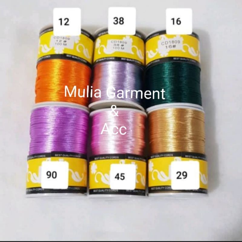 TALI SATIN CINA DIAMETER 2mm HARGA PER ROLL ISI 100 METER