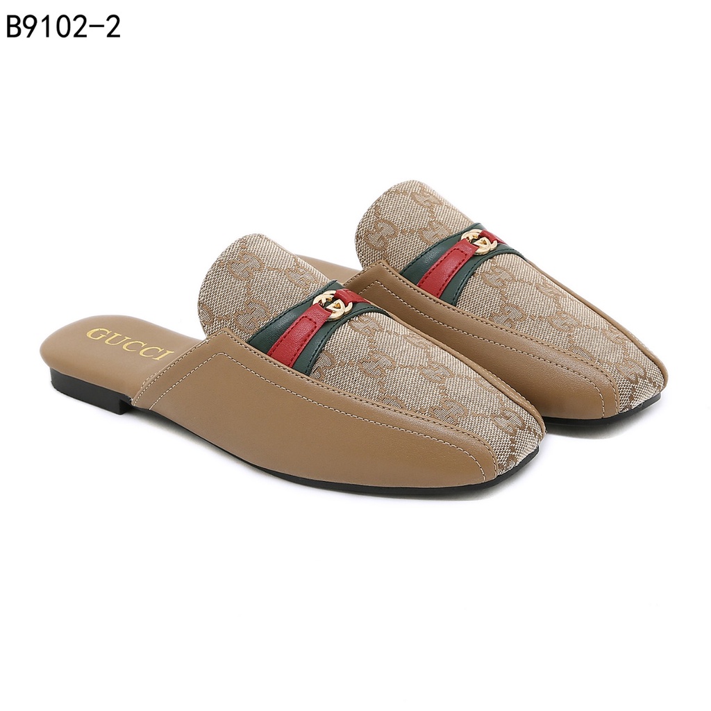 GC Leather &amp; GG Canvas Loafers B9102-2