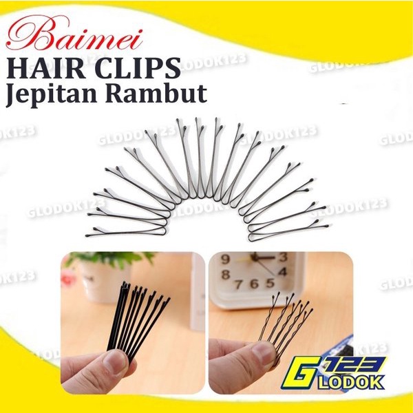 Jepitan Jepit Rambut Lidi Klip Hitam Sanggul Bobby Pin Hair Clip Grip