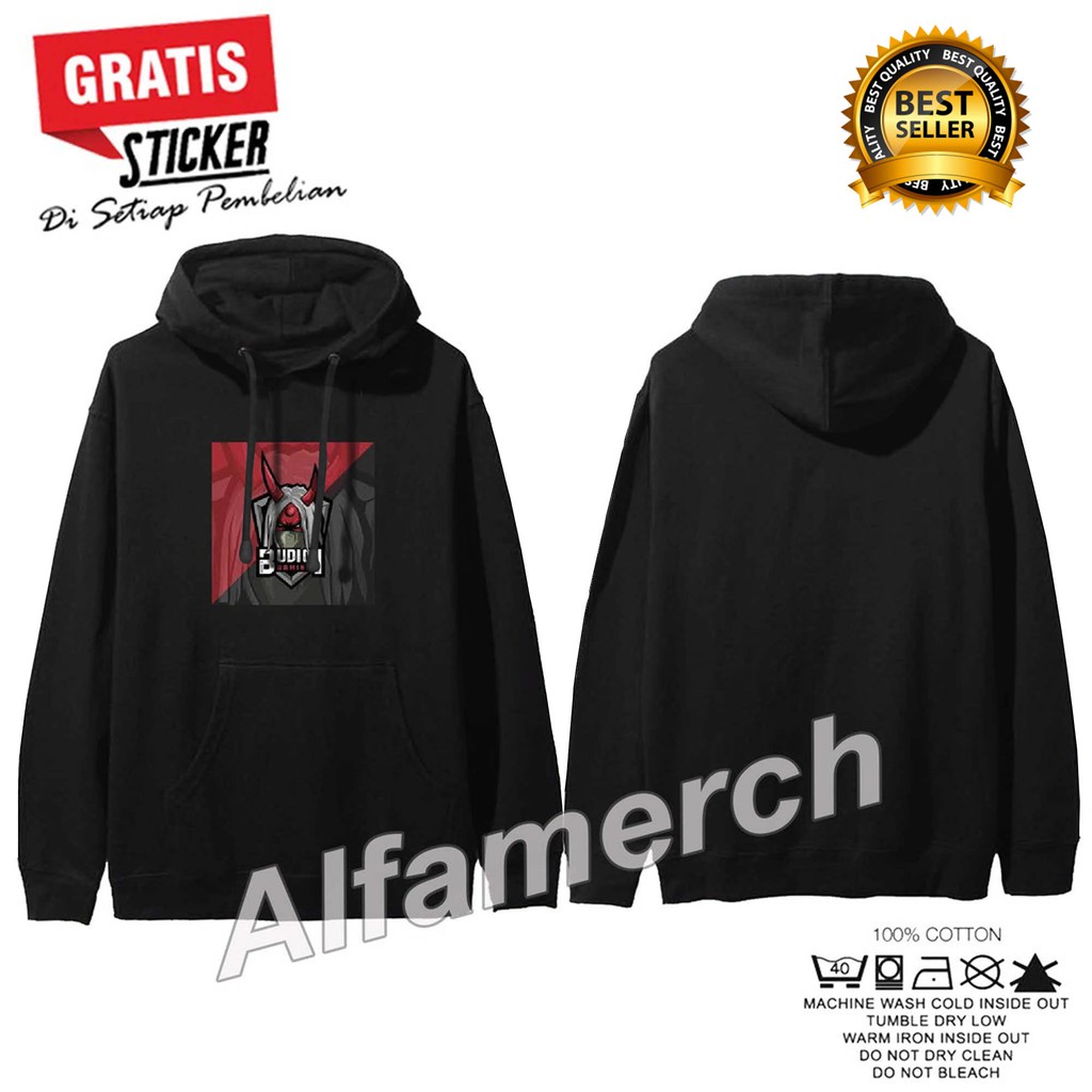 JAKET SWEATER HOODIE BUDI 01 GAMING FREE FIRE YOUTUBERS YOUTUBE - Kaos Pria Keren