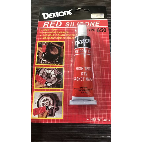 Lem Dextone Silicone Red 70Gram Sealer Auto Mesin Mobil Motor Industri Besi Baja Stainless Kuningan