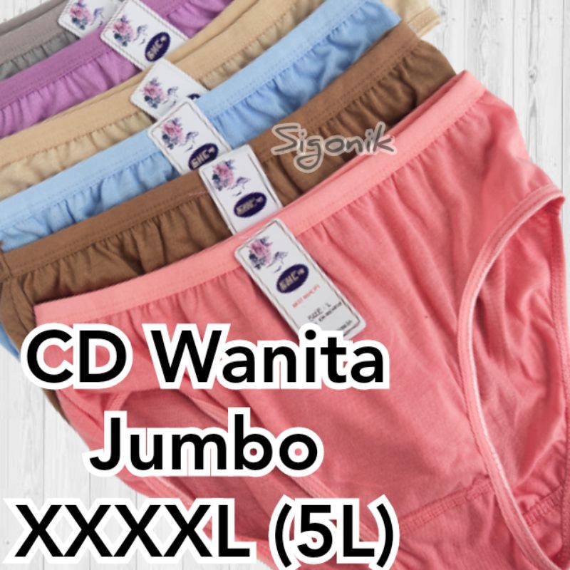 CD Celana Dalam Wanita Dewasa GHC JUMBO XXXXL(5L) Big Size Cewek Perempuan Polos Katun Polyester Poliester Tipis Cawet Dalaman Murah Grosir Adem