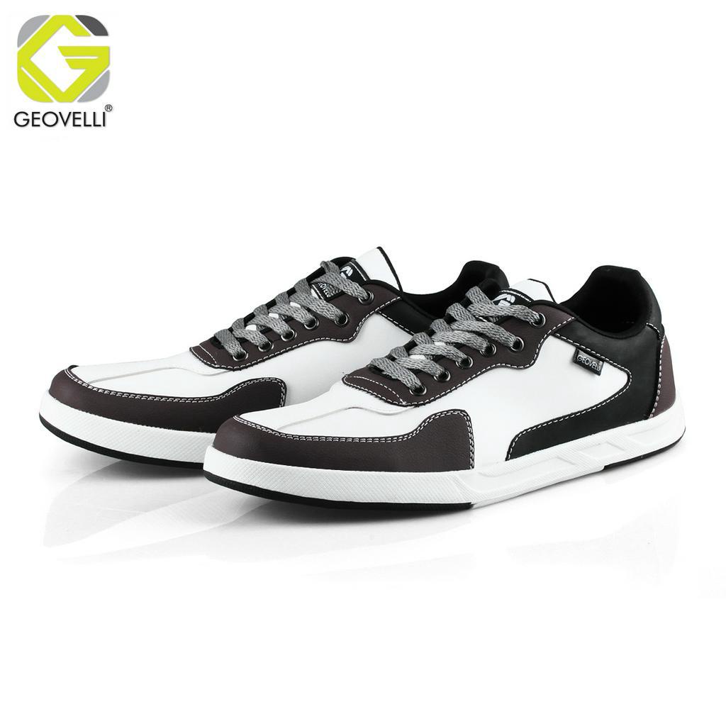 Sepatu Sneakers Pria Terbaru Brand Geovelli Warna Full White Bahan Premium High Quality 39 - 44