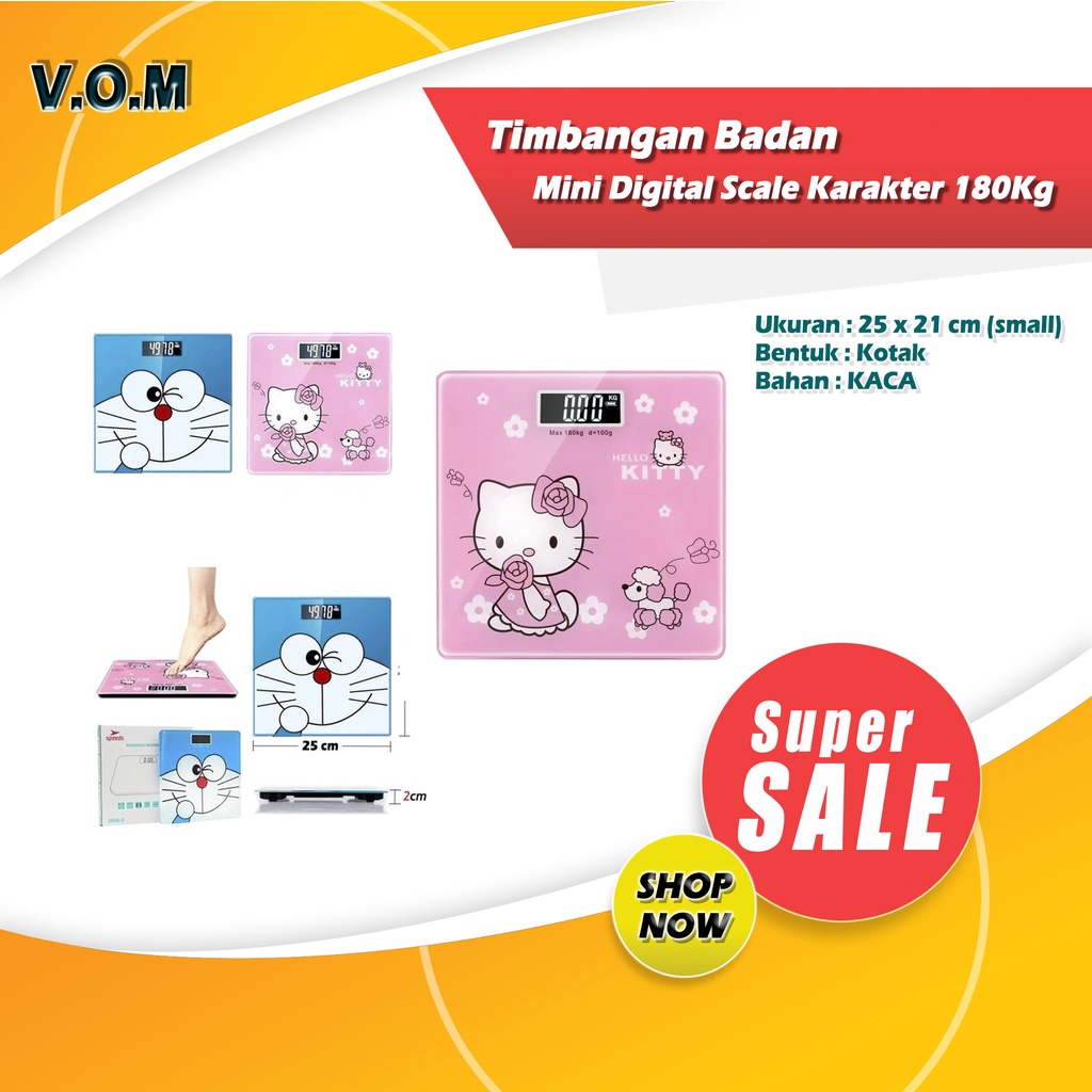 Timbangan Badan Mini Digital Scale Karakter 180Kg Portable Kecil 0718