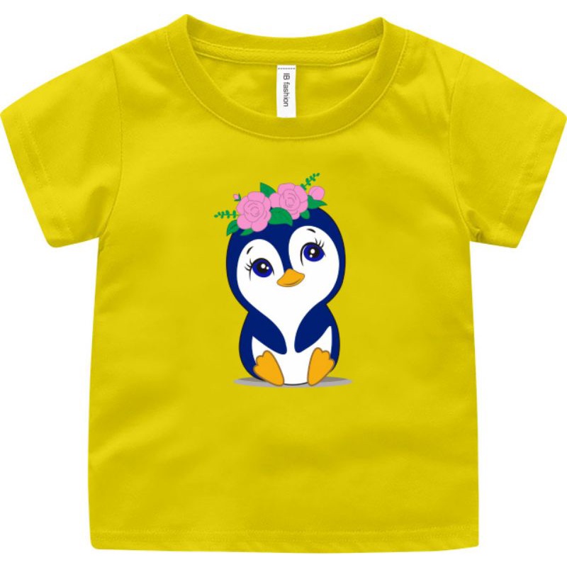 Baju Kaos Anak Perempuan &amp; Laki Laki Penguin T Shirt Anak Umur 2-10 Tahun