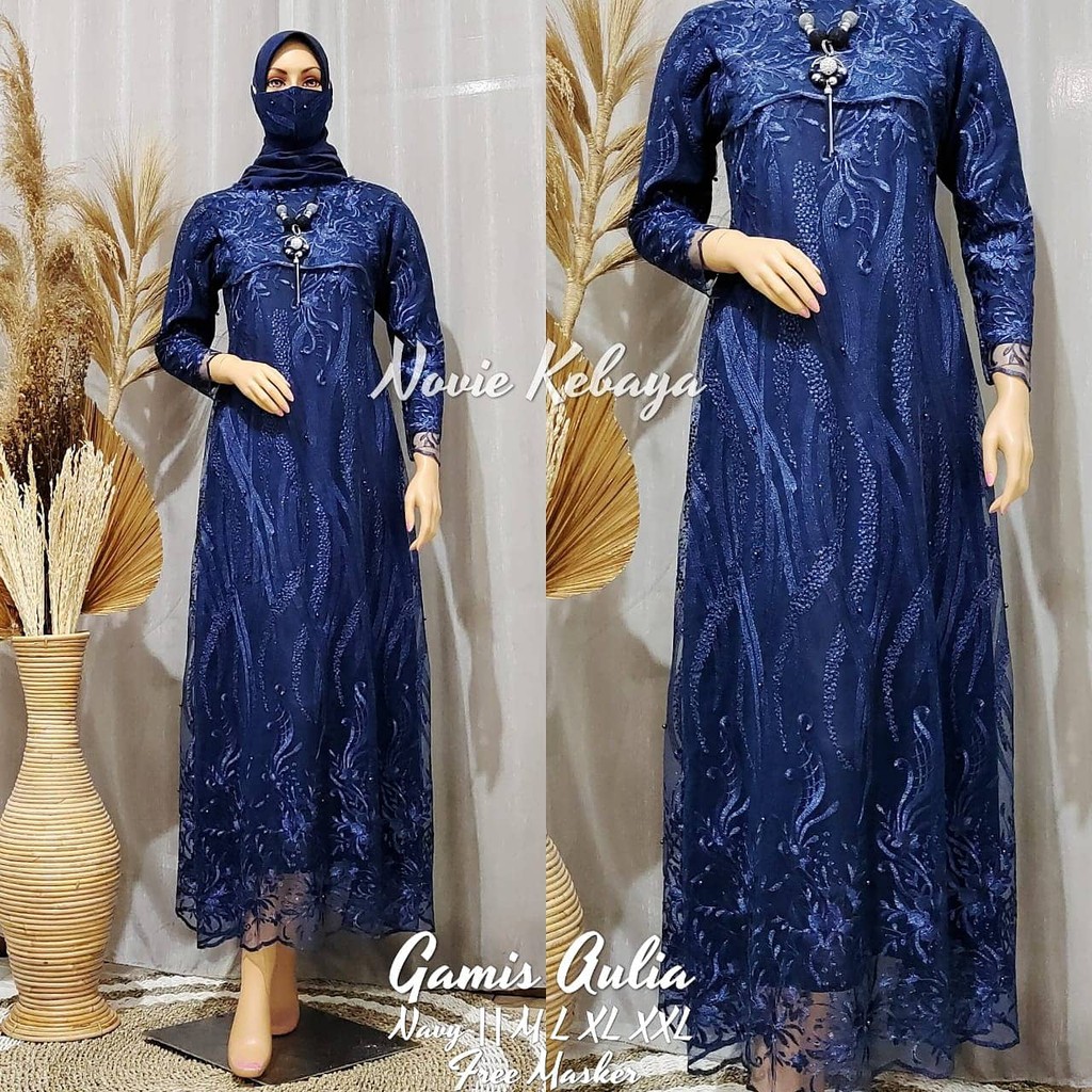 PROMO LONG GAMIS TULLE MUTIARA BORDIR / GAMIS TULLE / GAMIS PESTA