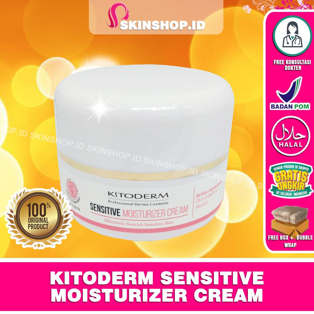 Kitoderm Sensitive Moisturizer Cream 10gr Original / Krim Pelembab Kulit Sensitif BPOM Aman