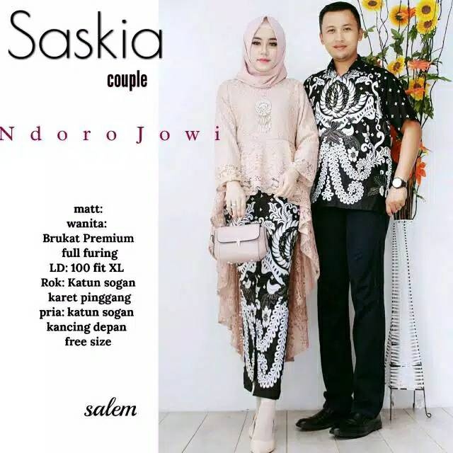 KHANSABATIK [BISA COD] READY JUMBO TERMURAH! SASKIA BATIK KEBAYA TERBARU COUPLE PASANGAN Kebaya LAMARAN BROKAT