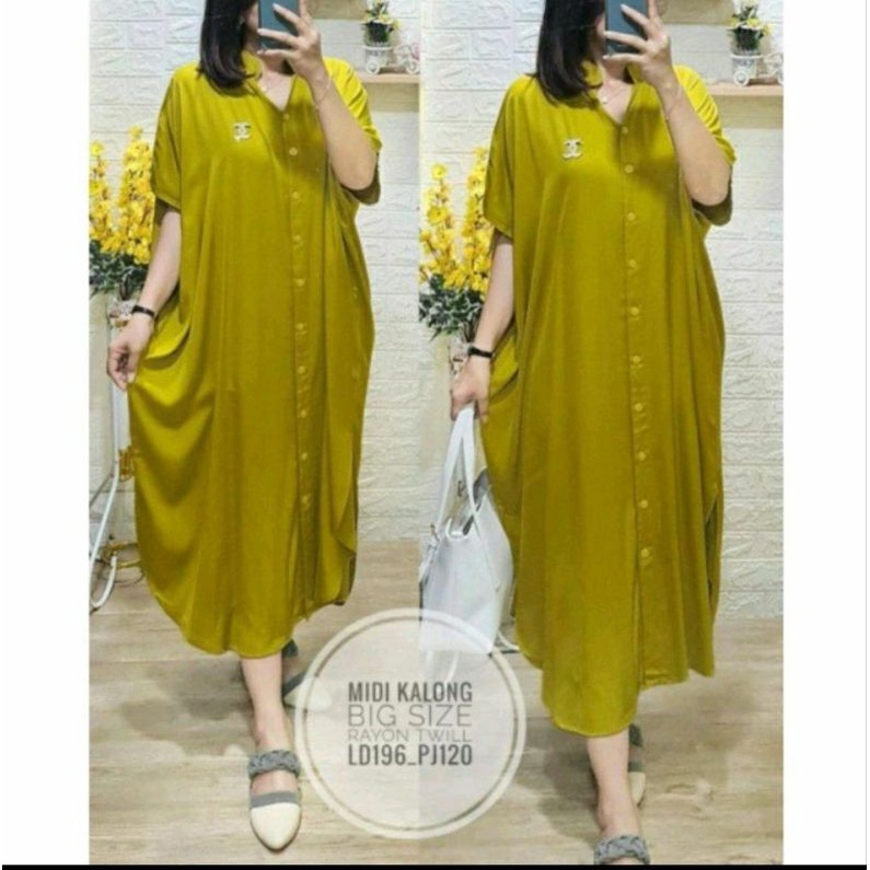 MIDI KALONG JUMBO | DRESS MIDI SOFT | MIDI BATWING | MIDI KALONG POLOS BIG SIZE