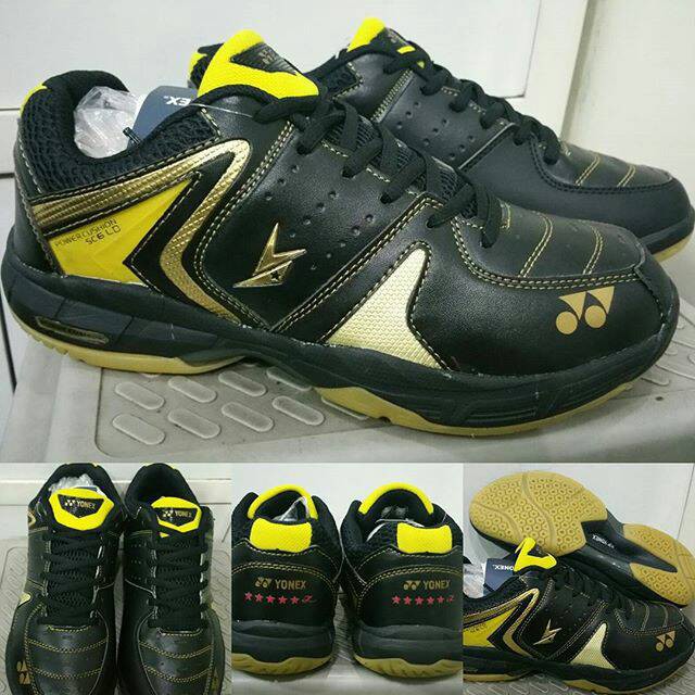 Sepatu Badminton Yonex SC 6 LD Lindan Black Gold Hitam Emas