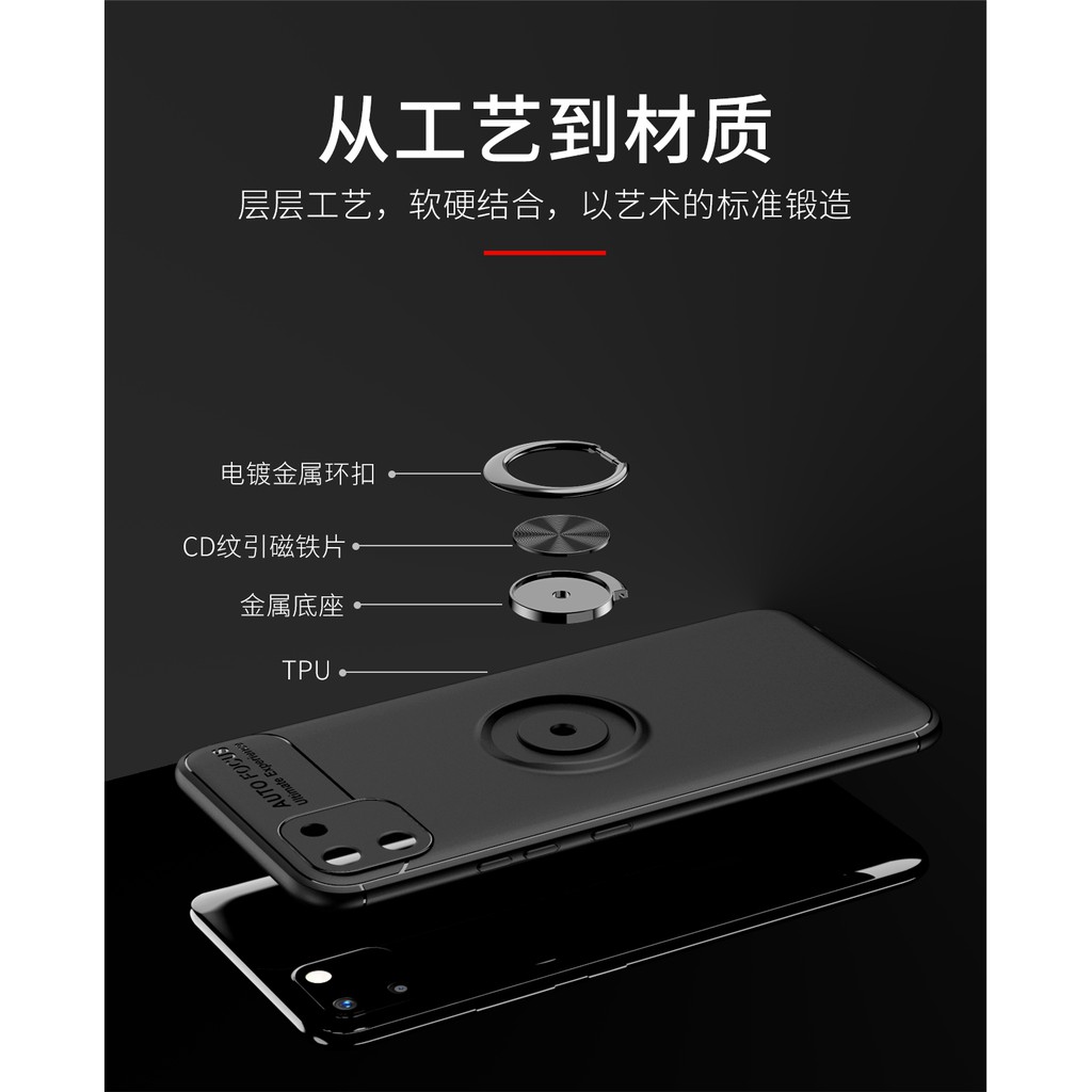 Autofocus Magnetic Ring Case for Oppo Realme C11 Invisible Case Auto Focus iRing - Hitam