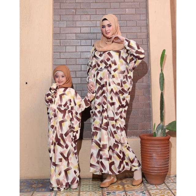 Gamis Couple Ibu dan Anak kaftan Soleha