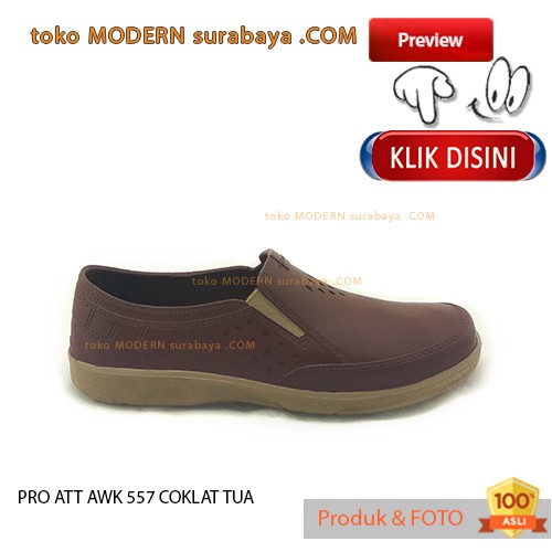 PRO ATT AWK 557 COKLAT TUA sepatu casual slip on karet