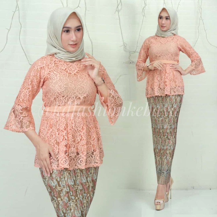 KD Fashion Kebaya  Modern Peplum Bahan Brokat  Premium 