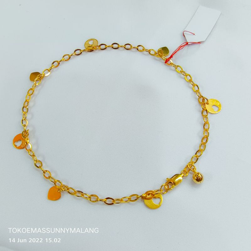 Gelang kaki 300% emas asli