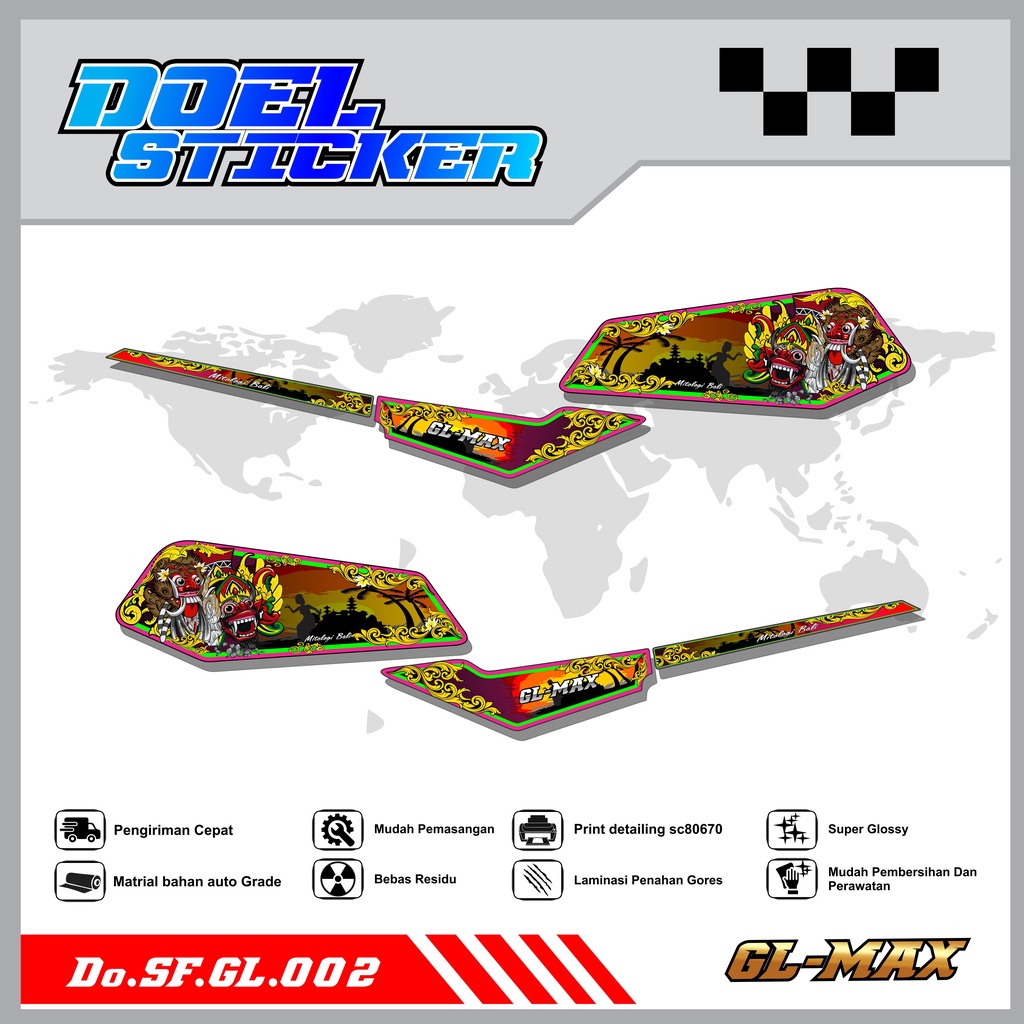 Sticker Striping GL PRO , MAX List Variasi Hologram pelangi,Crome Doel  002