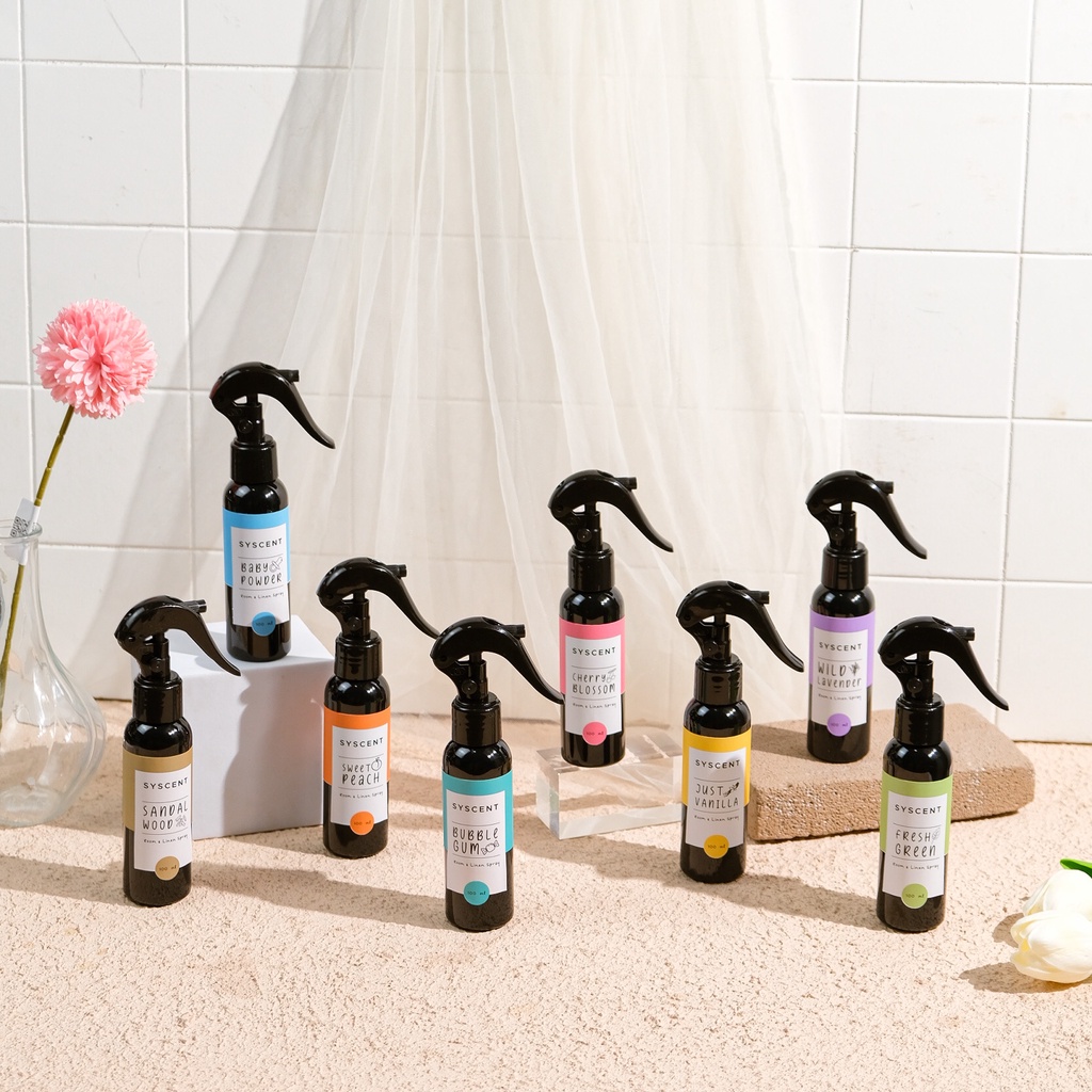 Syscent Room &amp; Linen Spray (Anti Bacterial) 100ml | Parfum Mobil / Pewangi Ruangan / Pewangi Mobil / Pengharum Mobil |