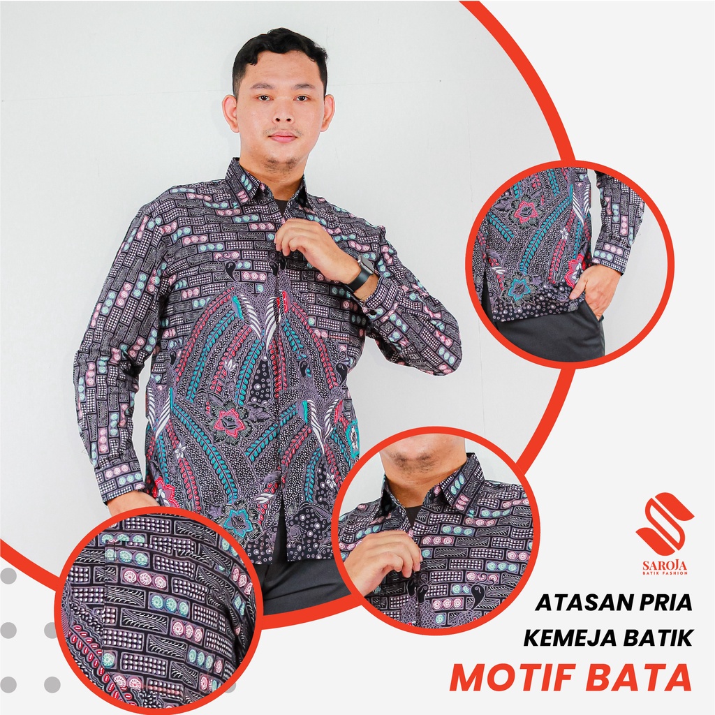 Saroja (333) Kemeja Batik Pria - Motif Bata