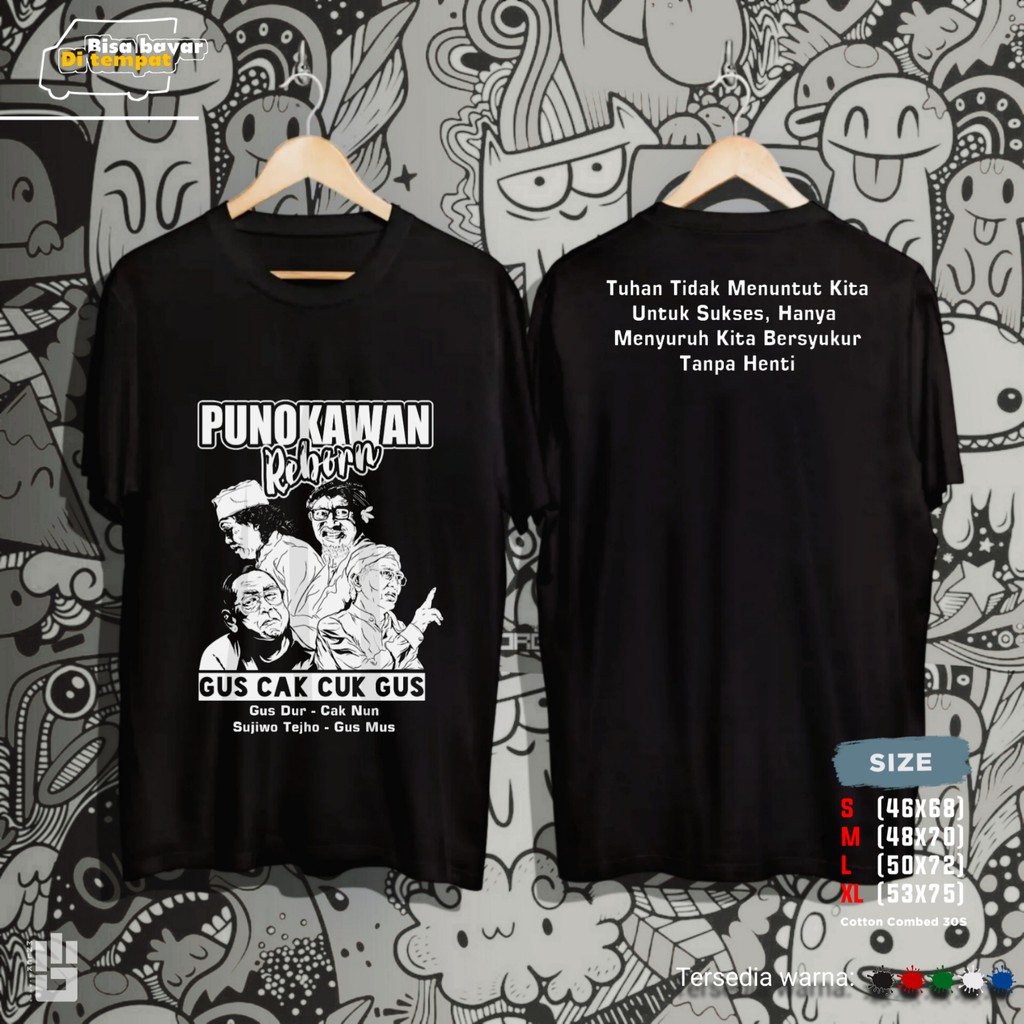 KAOS SANTRI MAIYAH CAK NUN / KAOS MAIYAH JANCUKERS / KAOS PUNOKAWAN REBORN / KAOS JANCUKERS