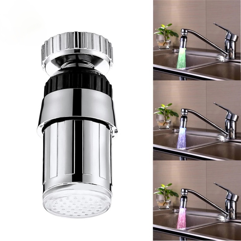 Keran Air Dengan Lampu Led Sensor Suhu Dapat Berubah Warna Untuk Dapur / Kamar Mandi