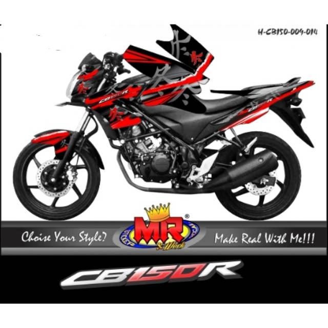 Decal Dekal CB 150R old lama hitam merah Stiker Sticker CB150R semi full premium terlaris 01 spec A