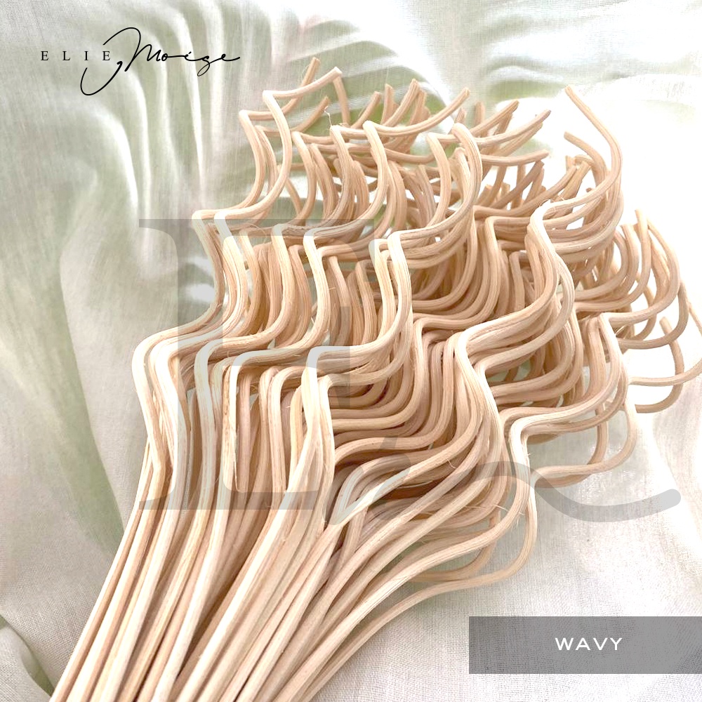 Elie Moise Wavy Natural Rattan Stick - Stik Rotan Alami Reed Diffuser-Wavy
