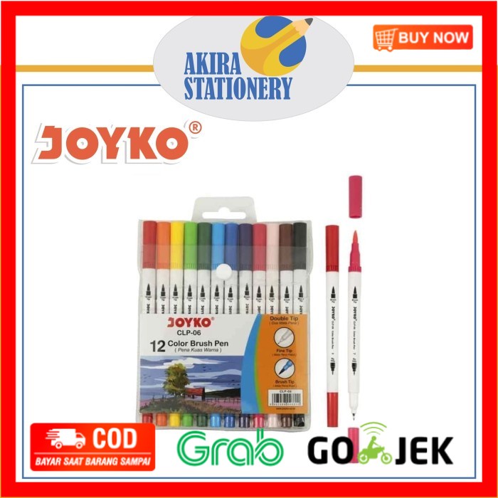 

(BISA COD) COLOR BRUSH PEN / DOUBLE TIP SET / PENA KUAS WARNA JOYKO CLP-6