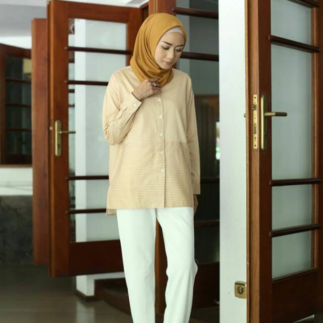 Jastip Stripes Blouse Heaven Lights