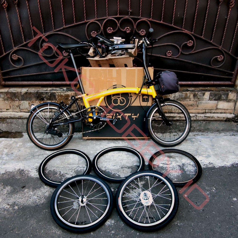 Sepeda Lipat 3Sixty 360 Three Sixty Full Upgrade BROMPT0N SRF5W Wide Ratio Yellow Kuning Black Editi