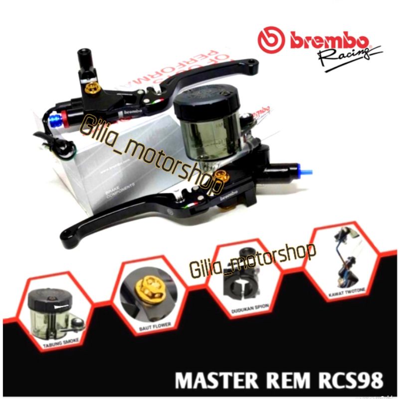 Master Rem RCS 98 19 set kiri kanan satu tabung Big Smoke plus tiang tabung Universal
