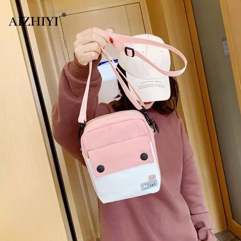 KSO_BAG - Tas Selempang Anak Wanita Dan Laki Laki Termurah Motif Carakter Mini CAT Korea Style