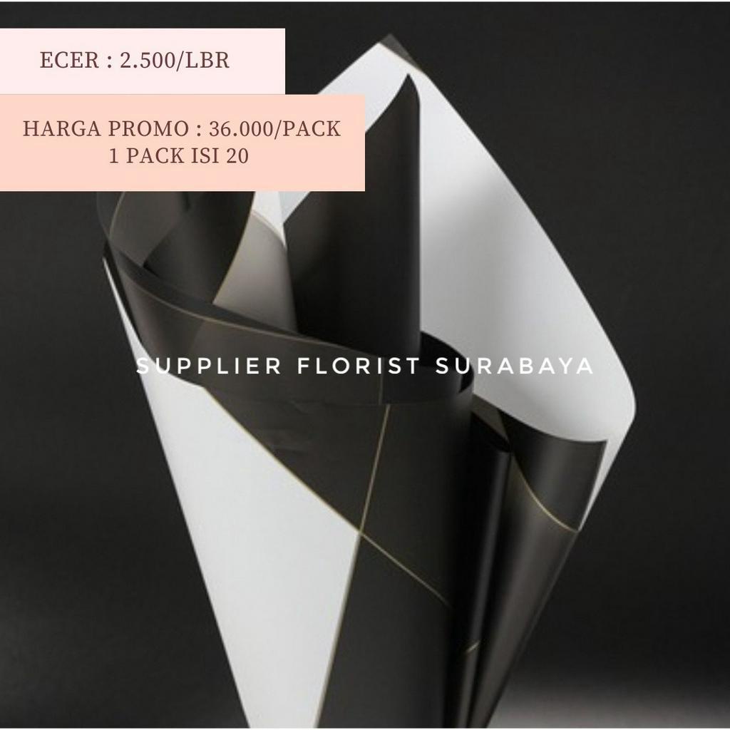 [1 PACK 20 LEMBAR] KERTAS BUNGA CELLOPHANE ABSTRAK GARIS GOLD LINE LIST KERTAS WRAP WARNA SEMBUR KERTAS KOREA STYLE BUKET BUNGA KOREAN DIY FLORIST FLOWER WRAPPING PAPER