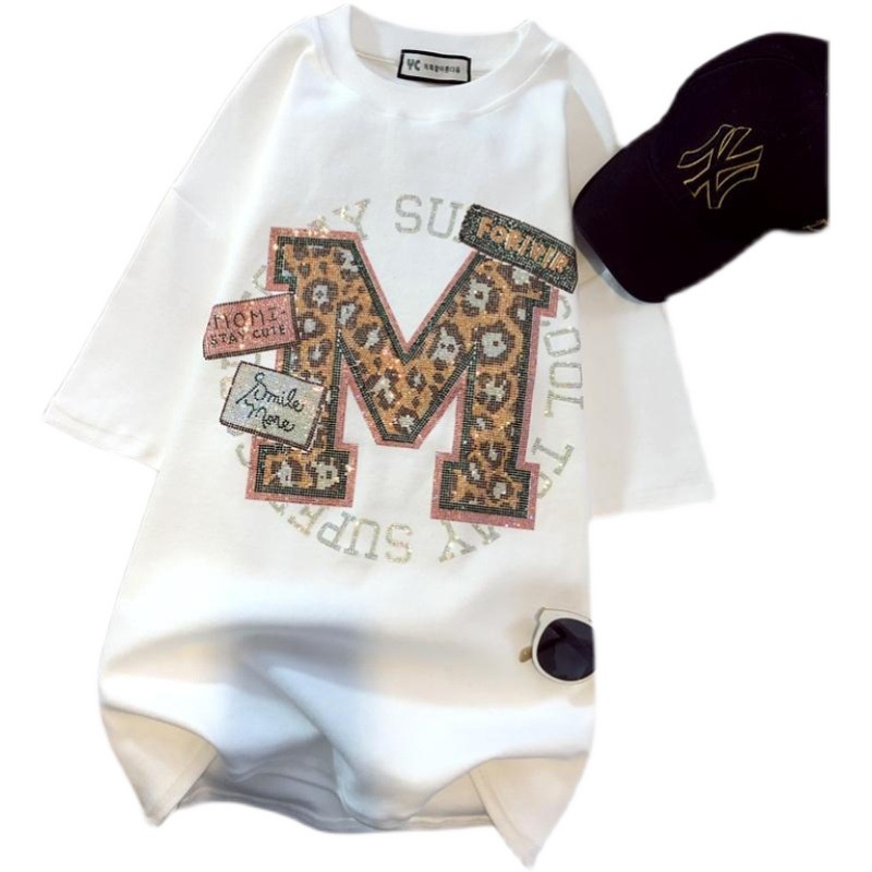 [✅BISA COD] #Sisjuly# Kaos Lengan Lendek Wanita Plus Ukuran Huruf, Atasan Penutup Perut Longgar Dan Ramping Musi