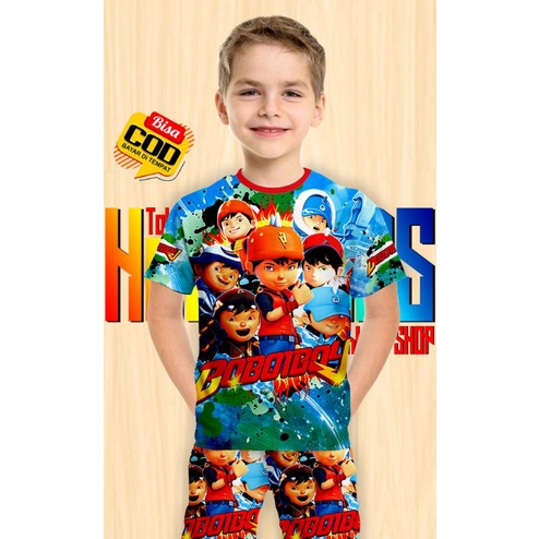 Boboiboy setelan baju anak printing 1-12 th