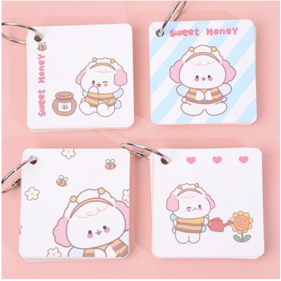 【GOGOMART】Buku Notebook Memo Mini Dengan Ring Motif Animal Star Wings