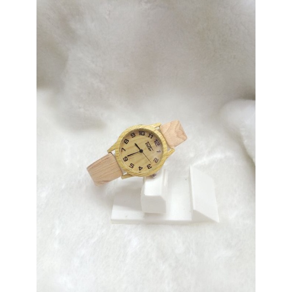 Original JAM TANGAN MOTIF KAYU WANITA Premium Kekinian