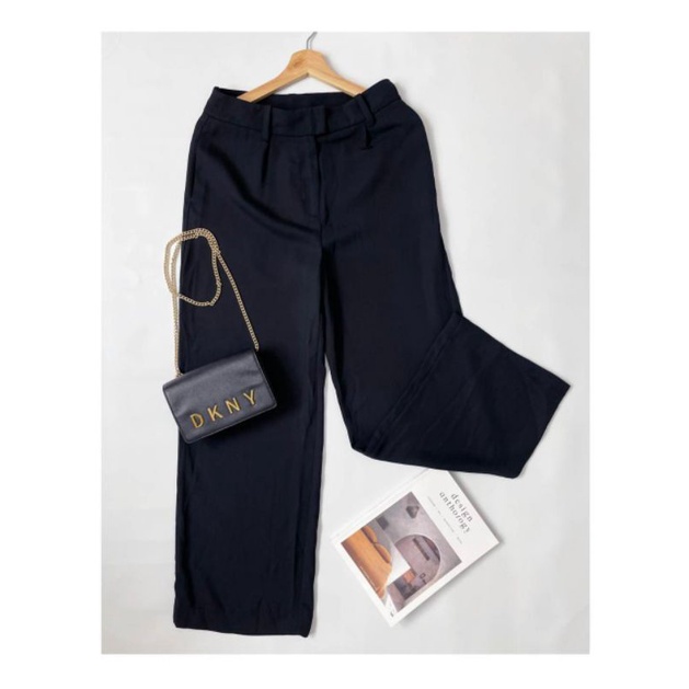 Prologue black wide leg palazzo trouser-6