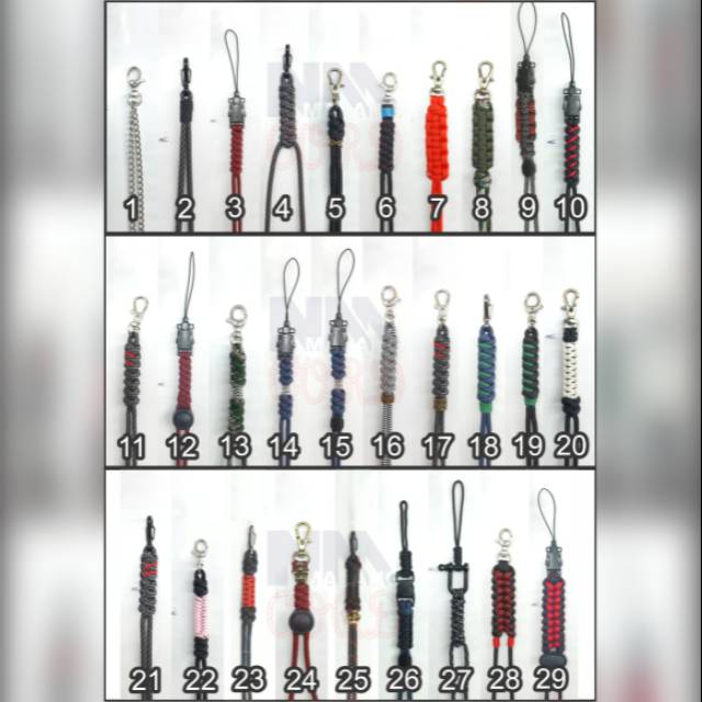 Lanyard Pods / Gantungan Pods Tali Custom Paracord FREE Oring 13mm Kualitas Import  (Model 21 -29)