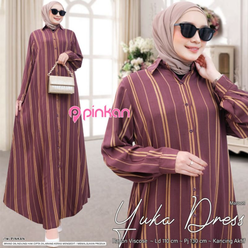 GAMIS WANITA YUKA DRES KARINA DRES ORIGINAL BERLABEL PINKAN