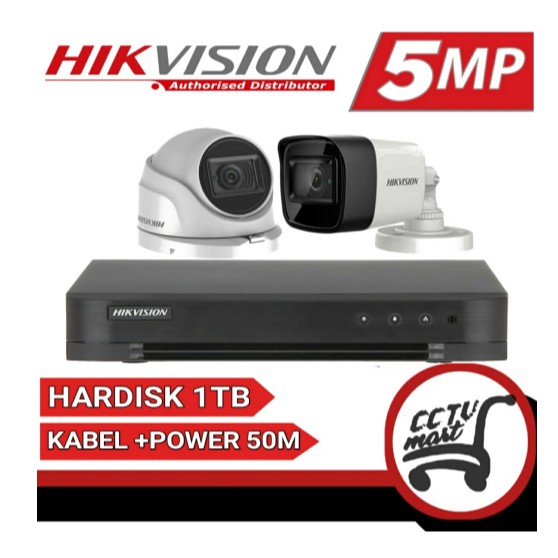 PAKET CCTV HIKVISION 5MP 4 CHANNEL 2 CAMERA