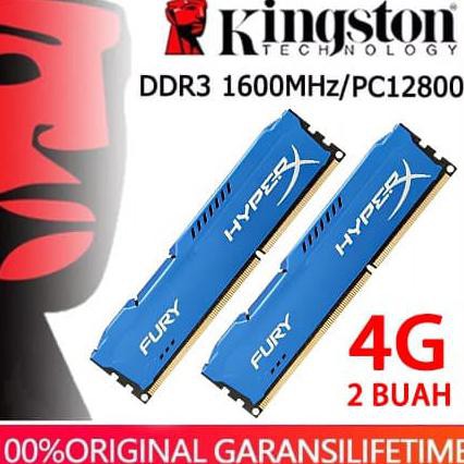 RAM KINGSTON HYPER X FURY GAMING LONGDIMM DDR3 8GB (4GB*2) PC 12800