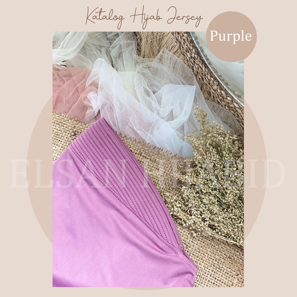 Khimar instant Hijab sport jersey premium grade A panjang menutup dada/ jilbab olahraga lycra instant jokowi-Jersey Sport purple